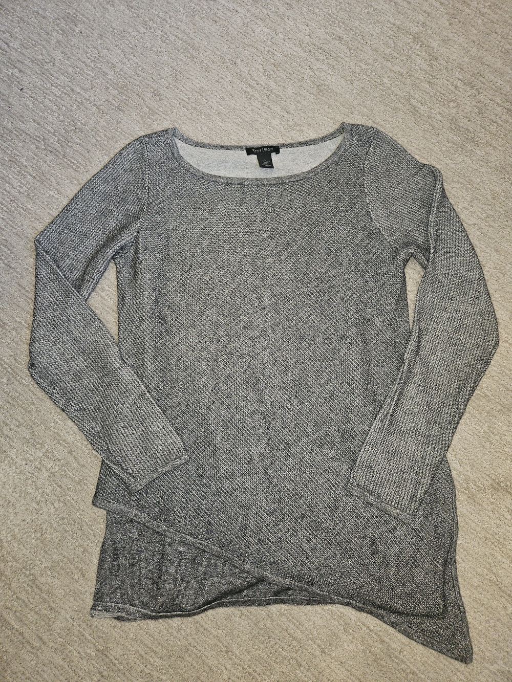 WHBM Gray Lightweight Knit Long-Sleeve Sweater